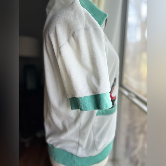 Tombolo Terry Cloth Zip Polo Shirt Flamingo Alligator Organic Cotton XL Resort - Picture 7 of 9